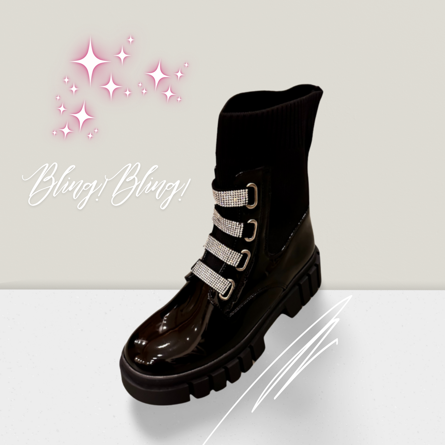Stiefeletten mit Bling-Bling