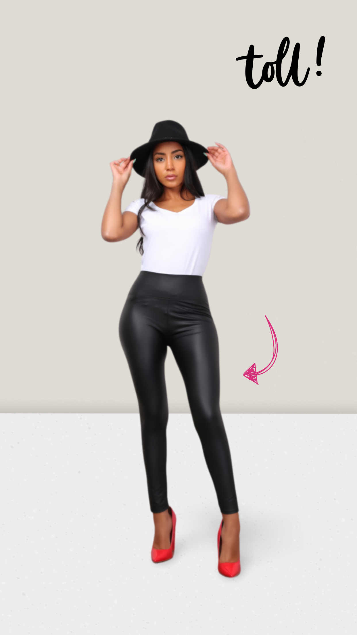 Kunstleder-Leggins