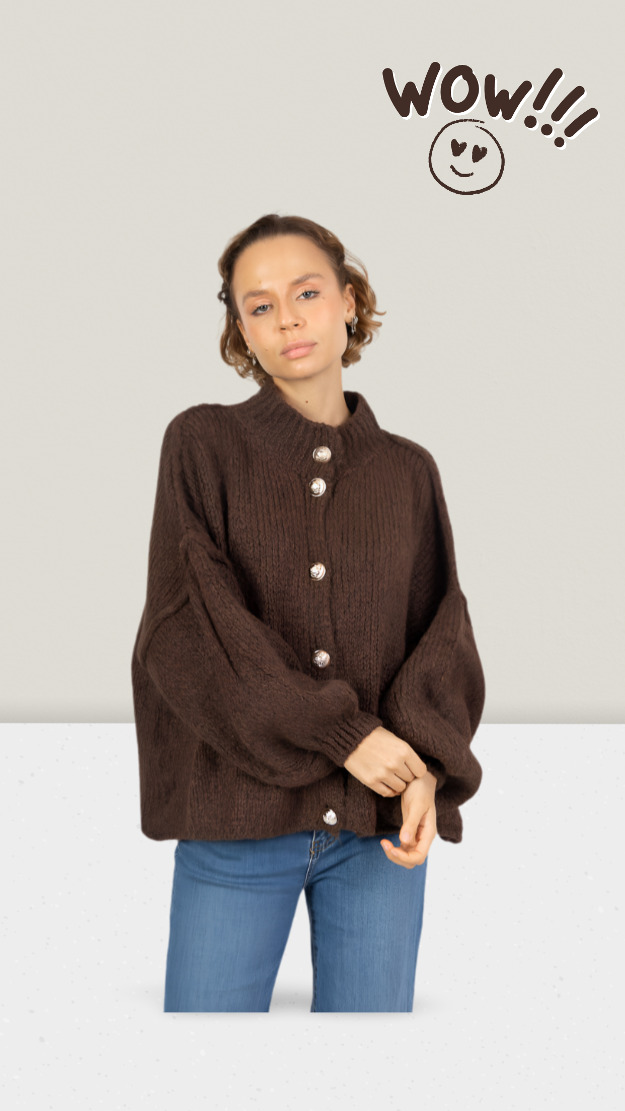 Oversize Strickjacke