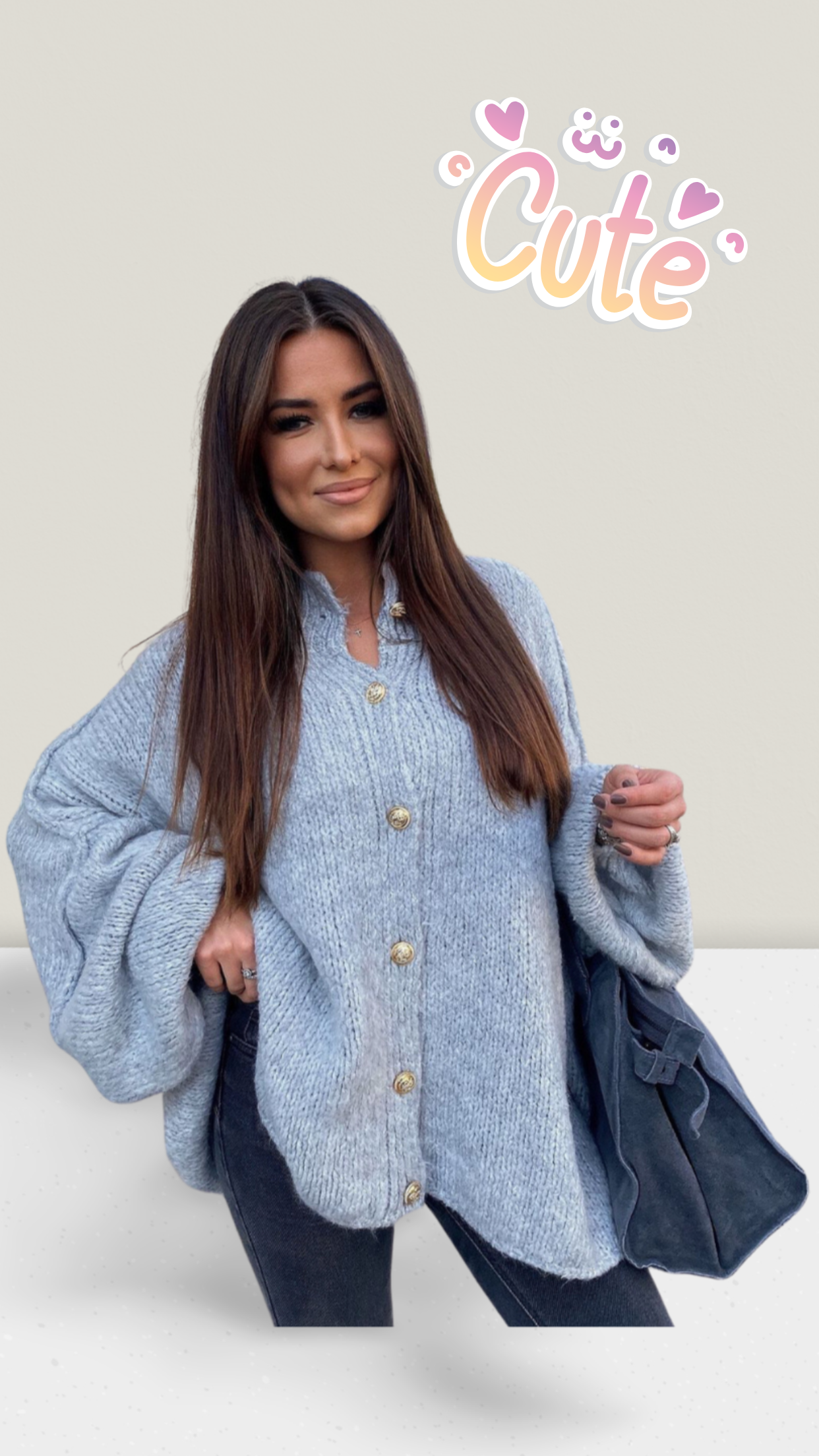 Oversize Strickjacke