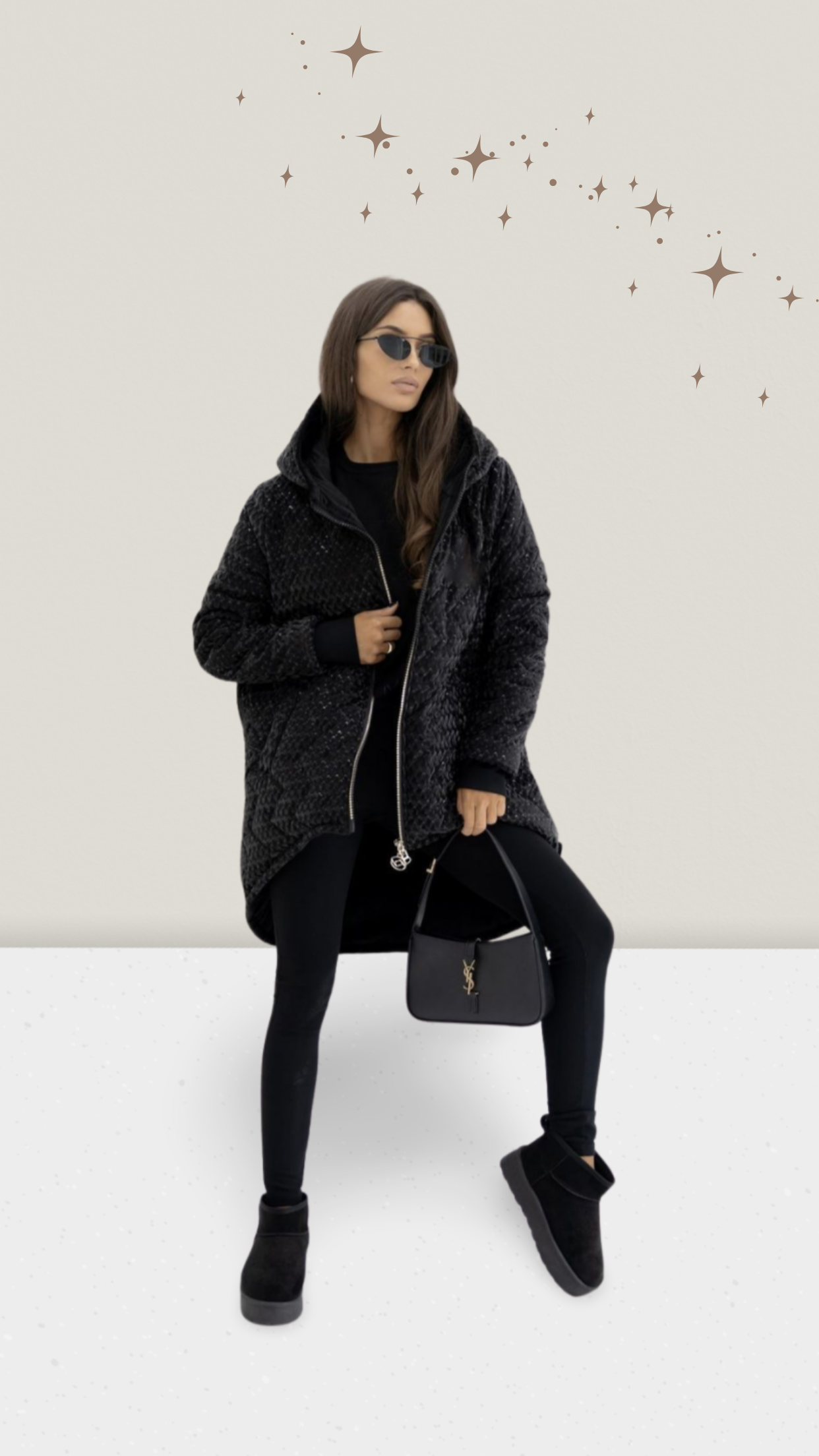 Asymmetrische Winterjacke