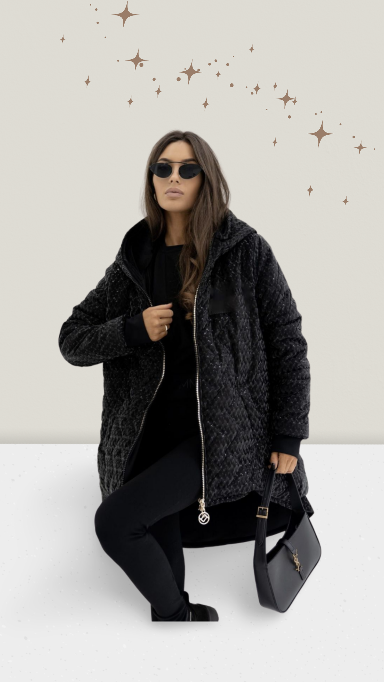 Asymmetrische Winterjacke