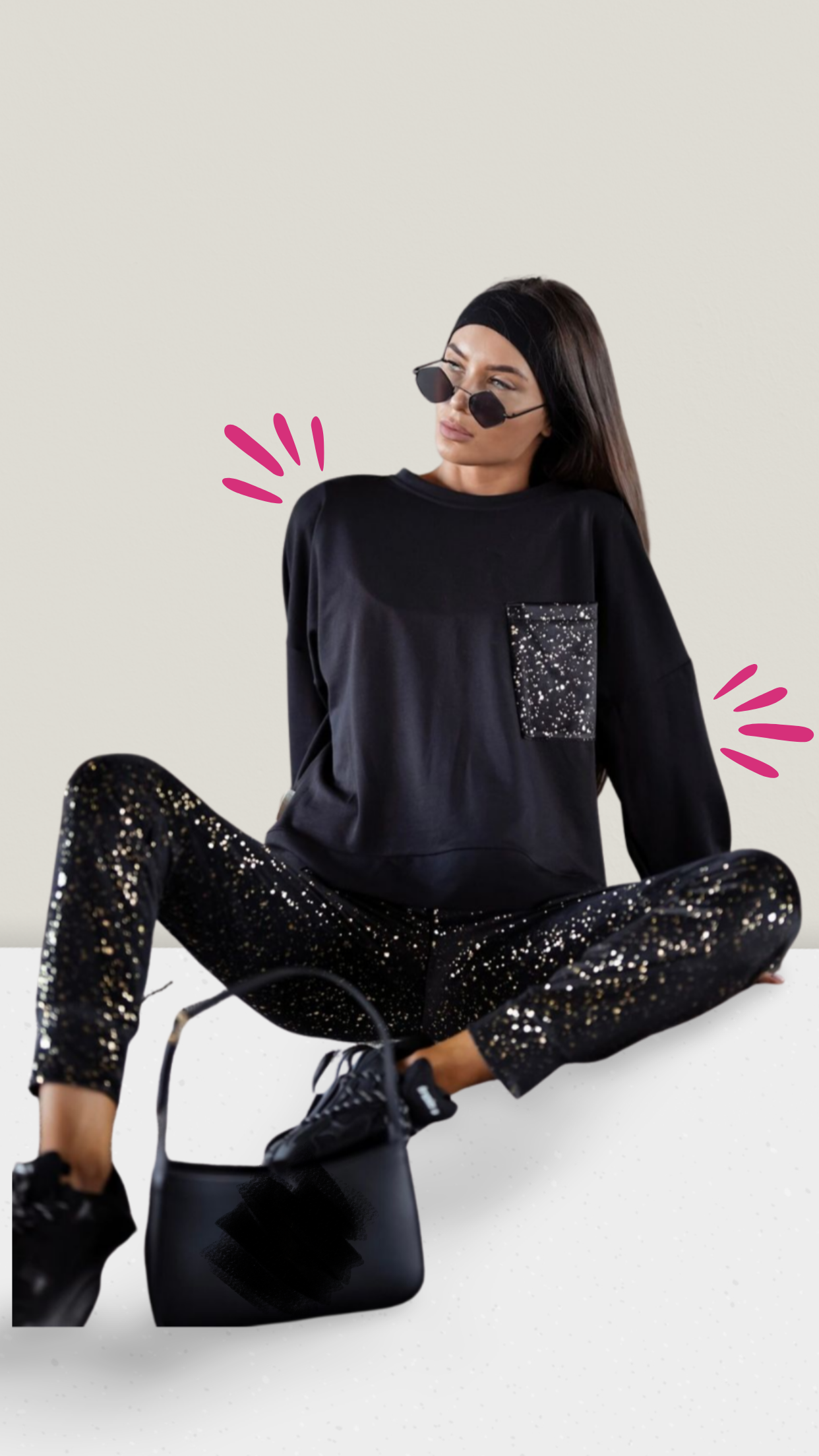 Sweatshirt mit Golddetails