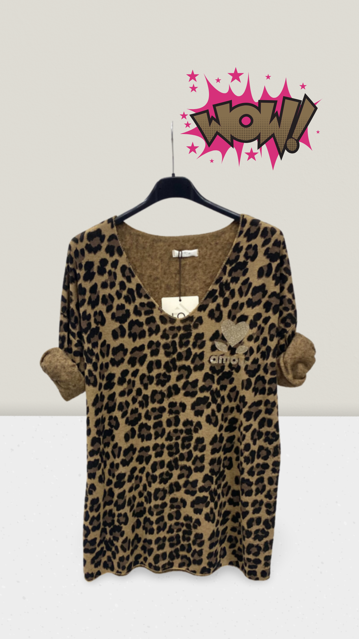 Langarmshirt mit Leoprint