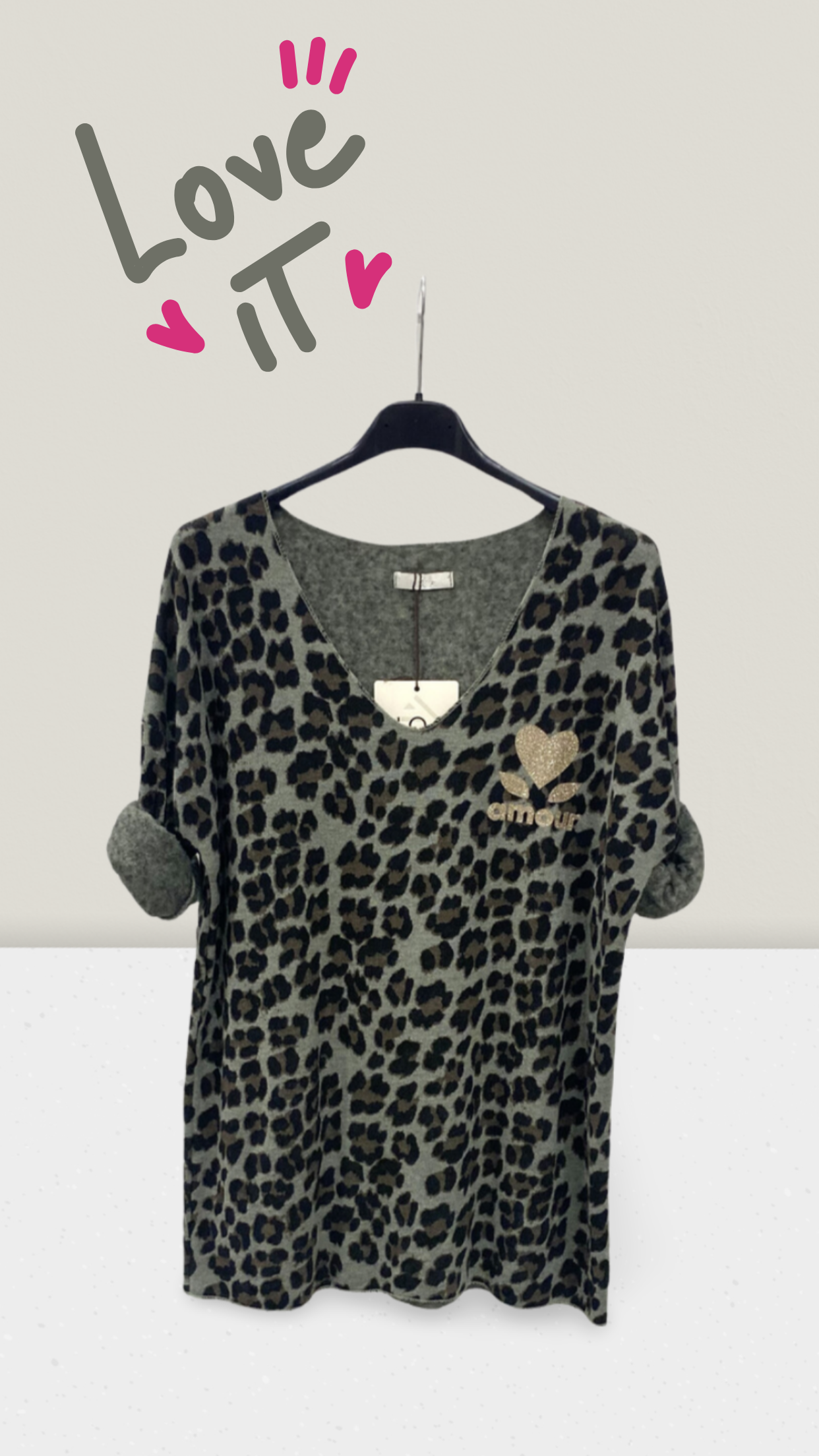 Langarmshirt mit Leoprint