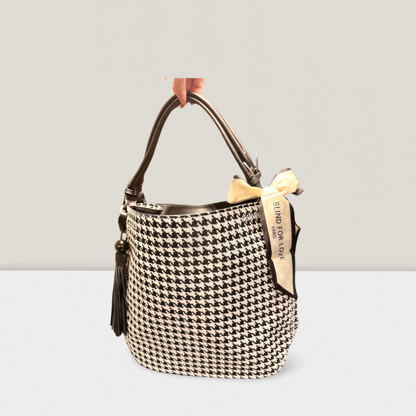 Elegante Hahnentritt-Tasche