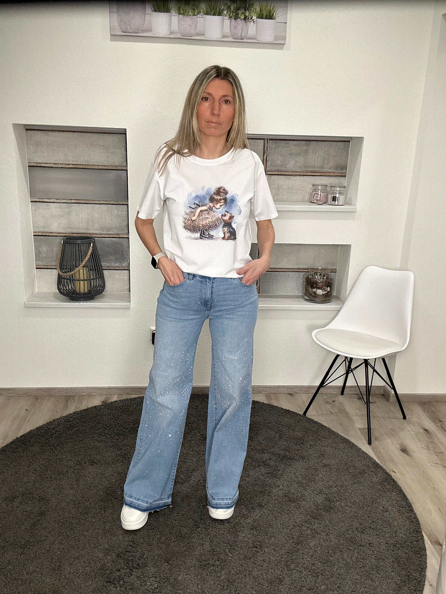 👖 Sparkle Denim – Glitzernde Wide-Leg Jeans mit Wow-Faktor ✨