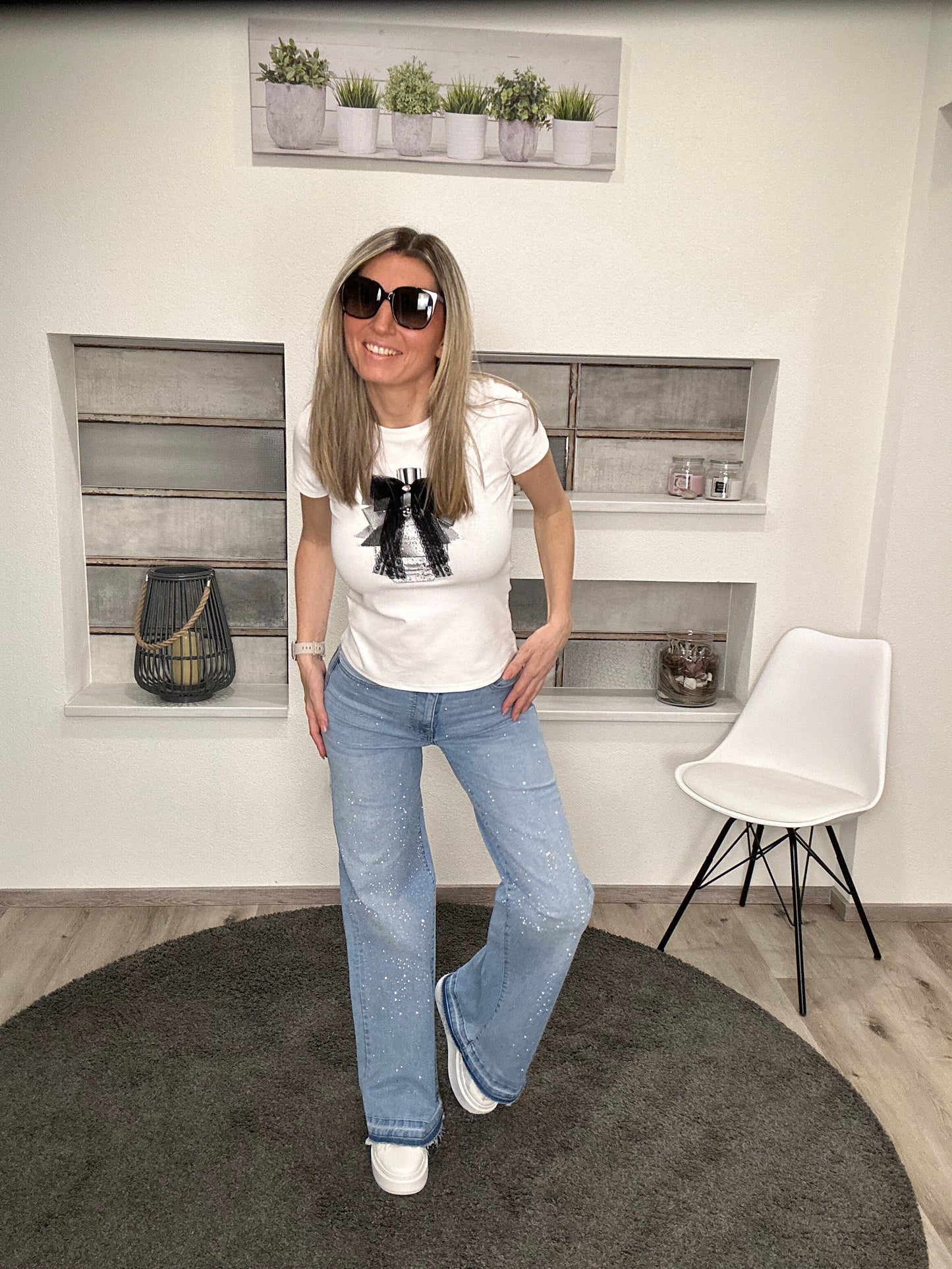 👖 Sparkle Denim – Glitzernde Wide-Leg Jeans mit Wow-Faktor ✨