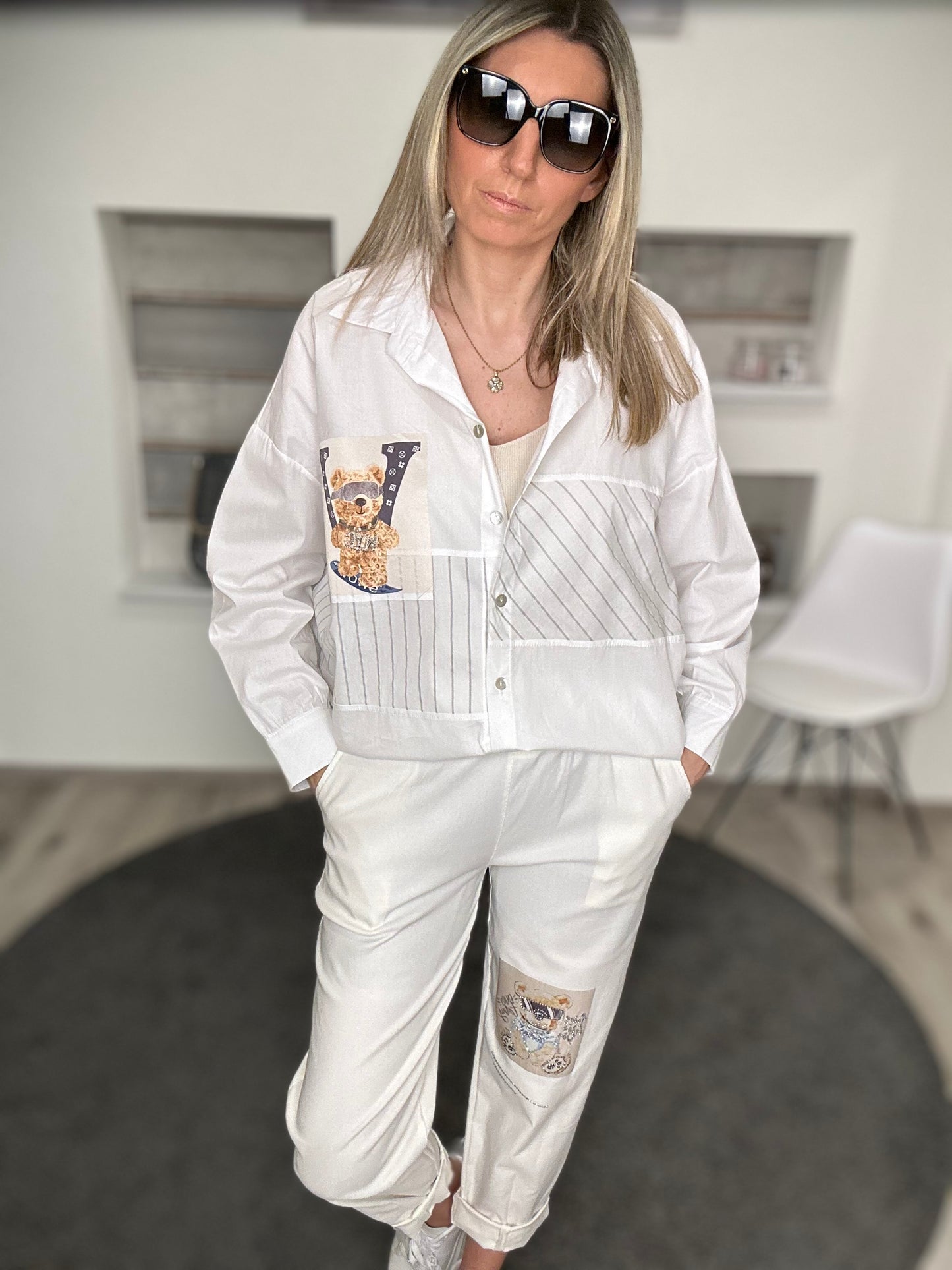 Patchwork-Bärchenbluse – Cozy trifft Cool! 🐻✨