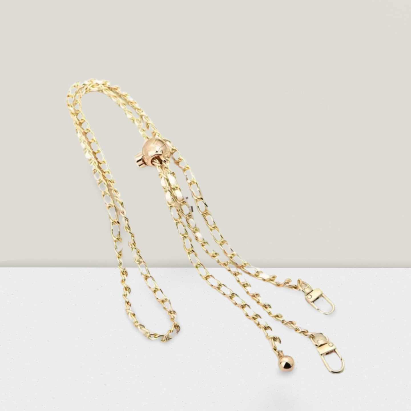 🔗 Luxe 3-in-1 Chain – Verstellbare Goldkette für Handy, Tasche & Taille ✨