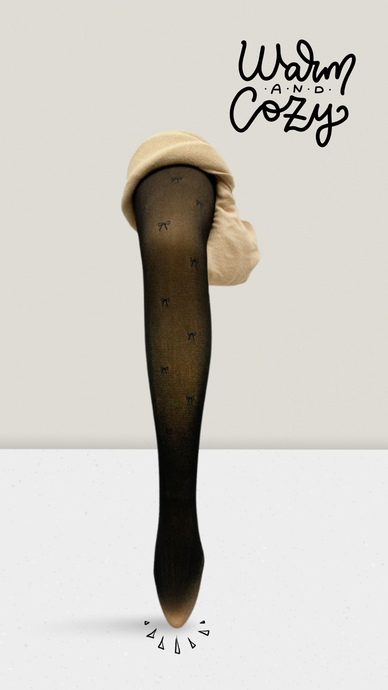 Thermo-Strumpfhose mit Schleifen-Muster
