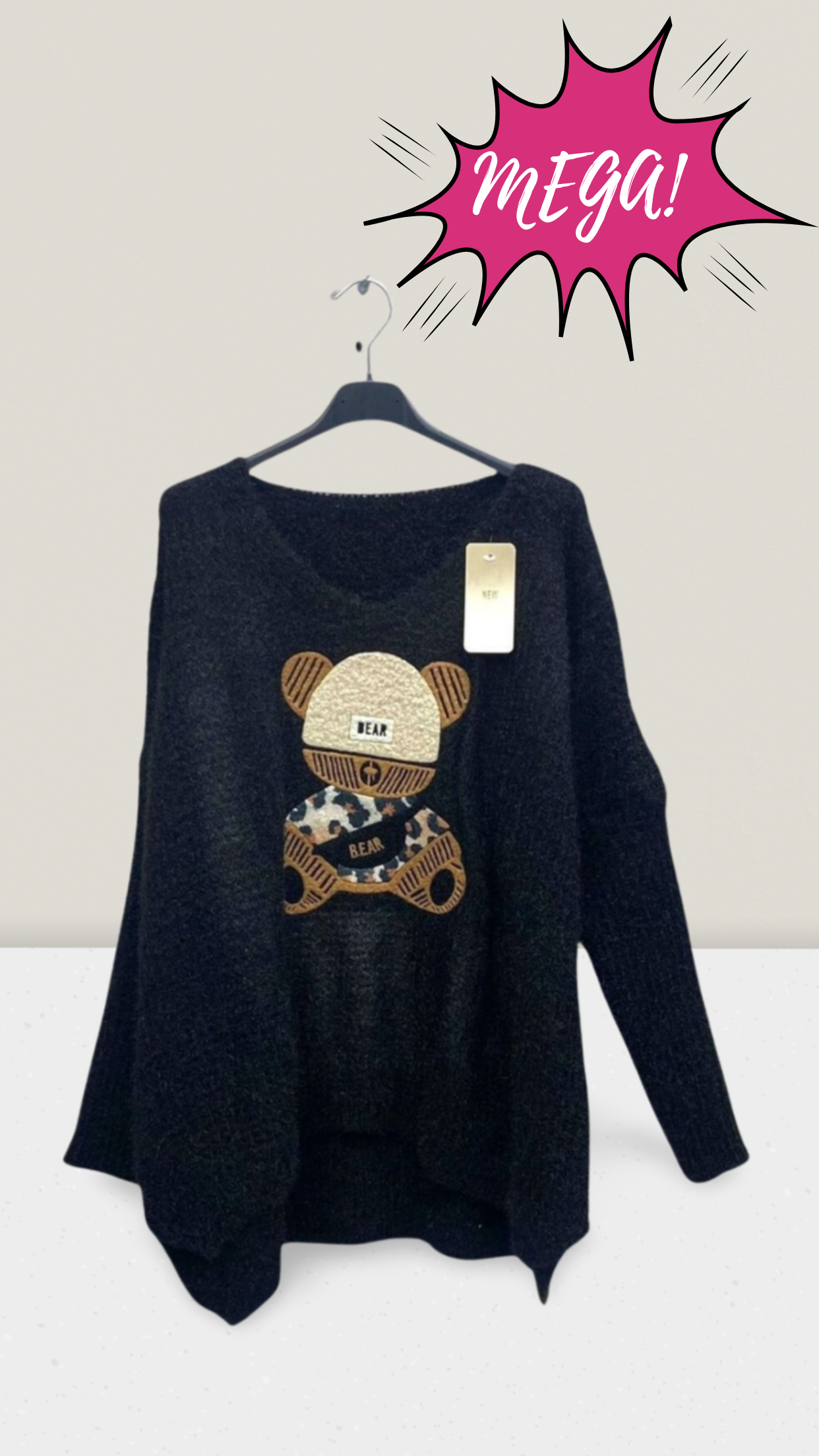 Oversize-Pullover mit Teddy