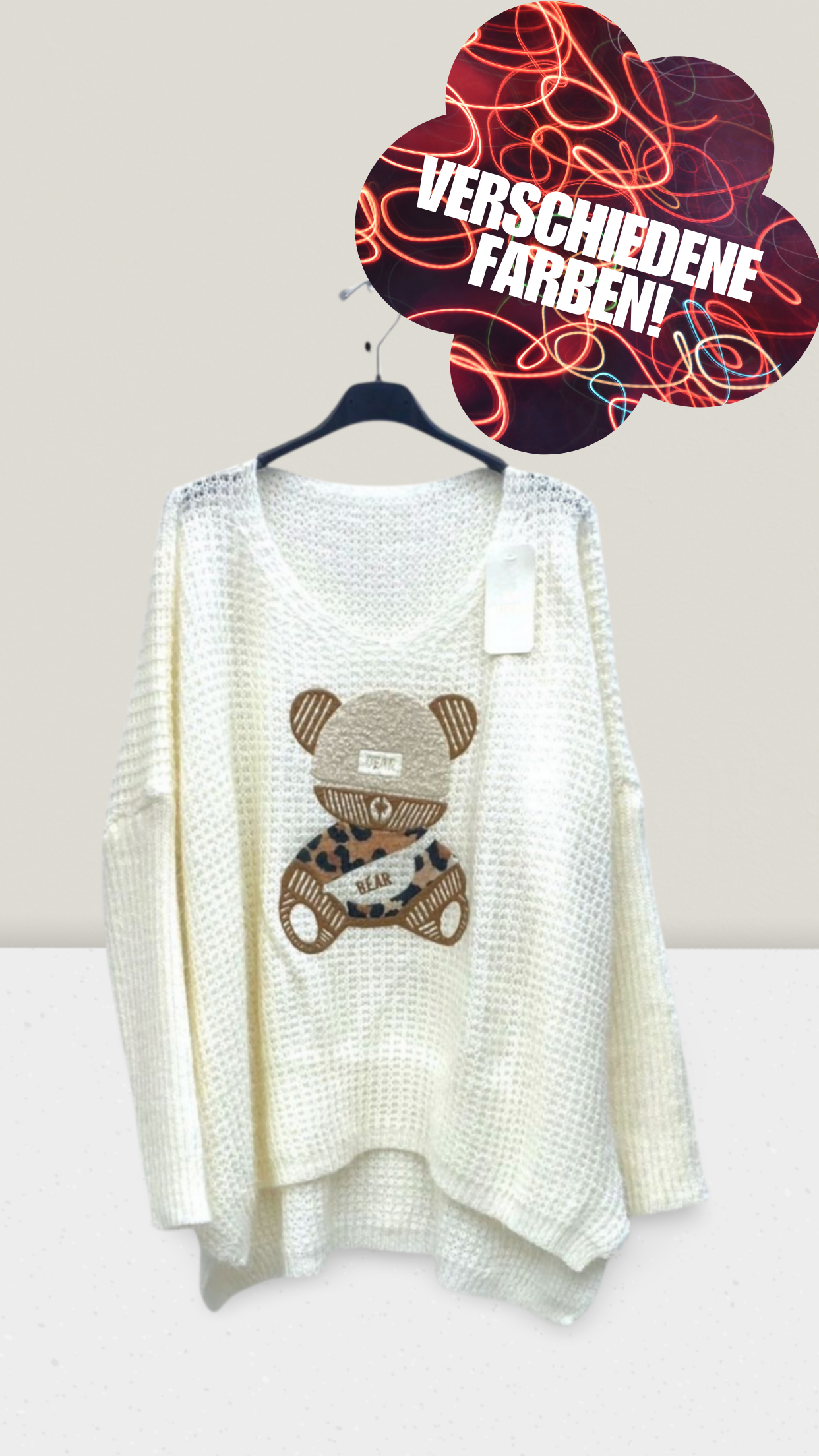 Oversize-Pullover mit Teddy