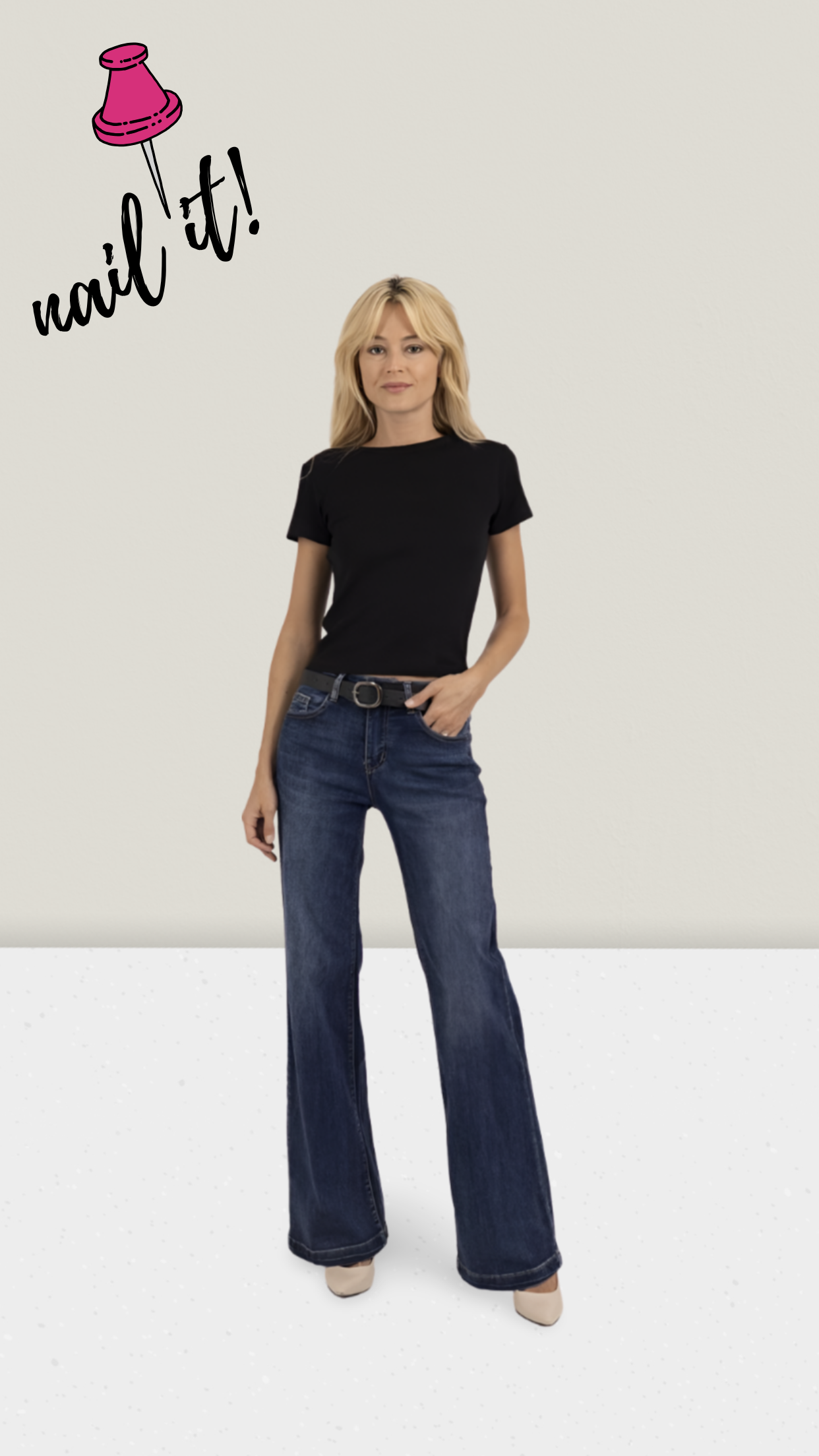 Jeans mit Gürtel