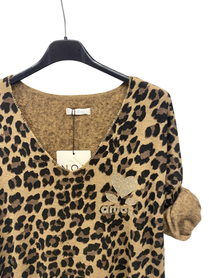 Langarmshirt mit Leoprint