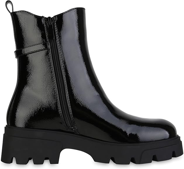 Lack-Optik Stiefeletten