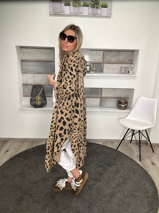 Leoparden-Mantel mit Kapuze