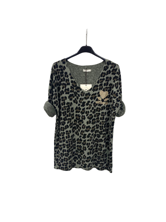 Langarmshirt mit Leoprint