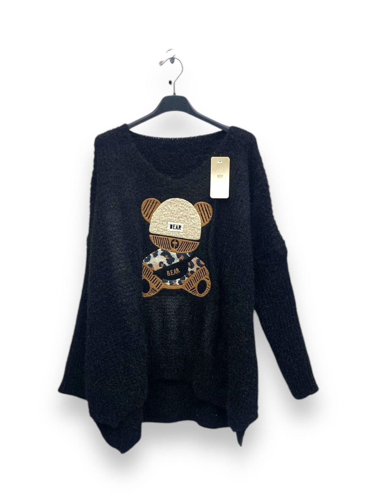 Oversize-Pullover mit Teddy